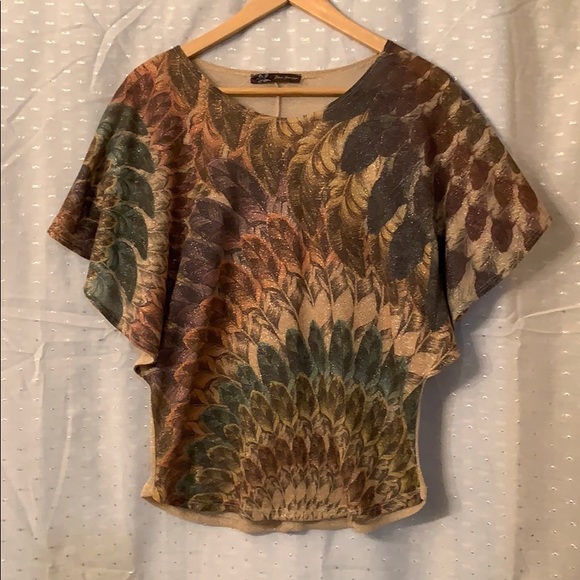 Blue Horizon Tops - Feather shimmery top